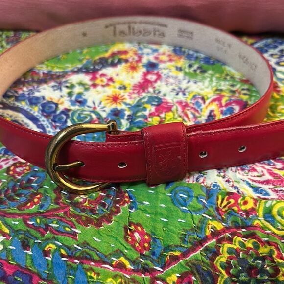 Vintage Talbots Red Leather Belt - Picture 1 of 5
